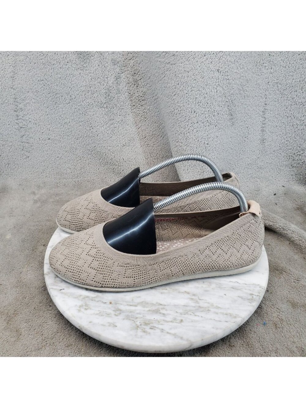 Skechers Shoes Womens Size 9 Cleo Sport Daring Spirit Beige Textile Flats